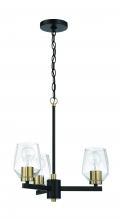 Craftmade 56923-FBSB - Avante Grand 3 Light Chandelier in Flat Black/Satin Brass