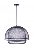 Craftmade P1006FB-LED - 24.25" Diameter Sculptural Statement Metal Mesh Dome 2 Shade Pendant in Flat Black