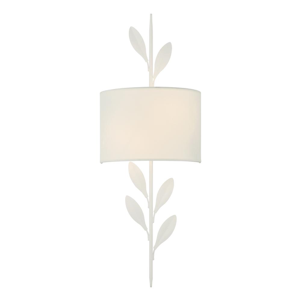 Broche 2 Light Matte White Sconce