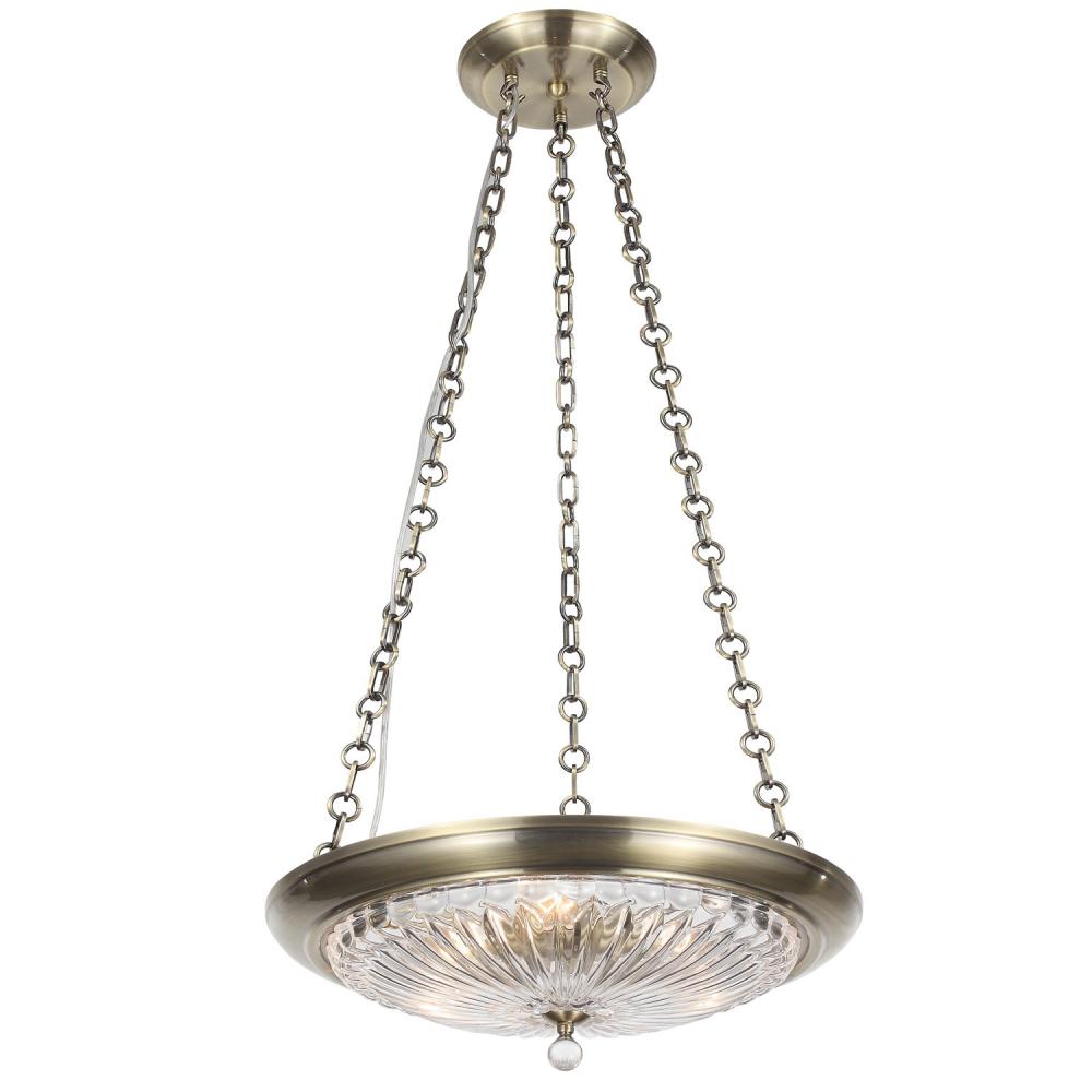 Celina 3 Light Antique Brass Chandelier