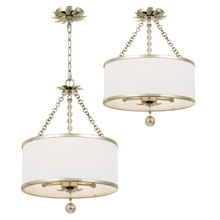 Crystorama 513-SA - Broche 3 Light Antique Silver Mini Chandelier