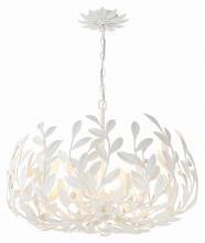 Crystorama 533-MT - Broche 6 Light Matte White Chandelier