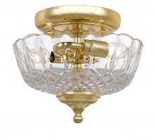 Crystorama 55-SF-PB - Crystorama 2 Light Polished Brass Crystal Semi Flush Mount