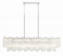 Crystorama ADD-317-CH-CL - Addis 14 Light Polished Chrome Linear Chandelier