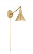 Crystorama MOR-8800-AG - Morgan 1 Light Aged Brass Task Sconce