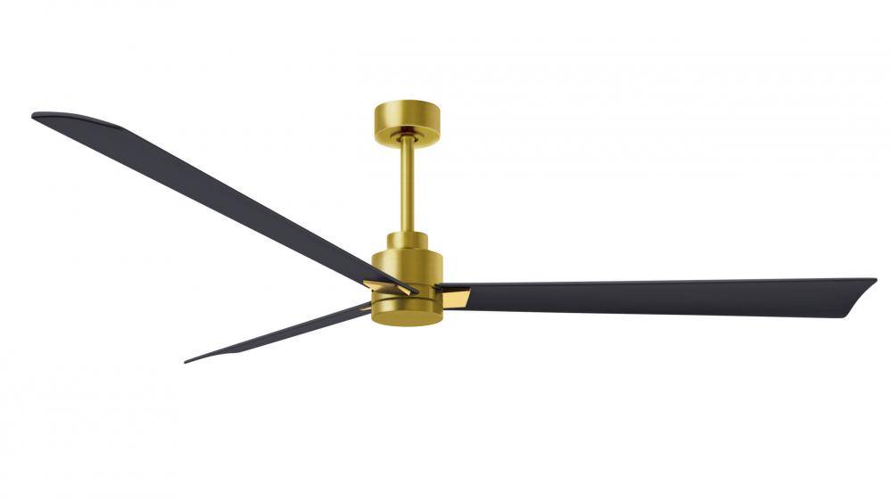 Alessandra 3-blade transitional ceiling fan in brushed brass finish with matte black blades. Optim