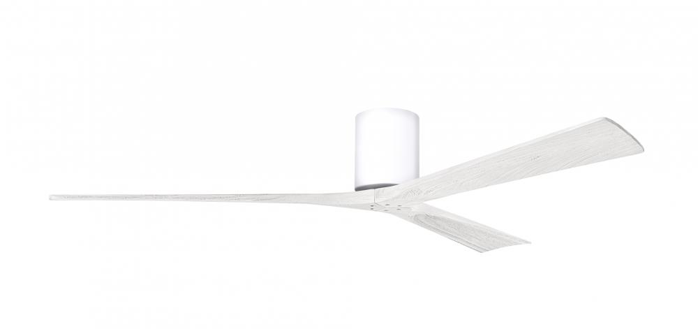 Irene-3H three-blade flush mount paddle fan in Gloss White finish with 72” solid matte white woo