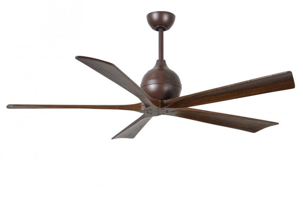 Irene-5 60" Five Bladed Paddle Fan in Textured Bronze and Walnut Blades