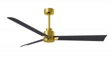 Matthews Fan Company AK-BRBR-BK-56 - Alessandra 3-blade transitional ceiling fan in brushed brass finish with matte black blades. Optim