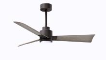 Matthews Fan Company AKLK-TB-GA-42 - Alessandra 3-blade transitional ceiling fan in textured bronze finish with gray ash blades. Optimi