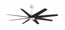 Matthews Fan Company AN-MWH-BK-64 - Ariella 8-blade ceiling fan in Matte White and Matte Black blades