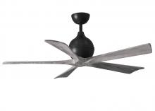 Matthews Fan Company IR5-BK-BW-52 - Irene-5 five-blade paddle fan in Matte Black finish with 52" solid barn wood tone blades.