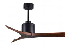 Matthews Fan Company MW-BK-WA-42 - Mollywood 6-speed contemporary ceiling fan in Matte Black finish with 42” solid walnut tone blad