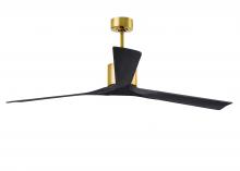 Matthews Fan Company NKXL-BRBR-BK-72 - Nan XL 6-speed ceiling fan in Brushed Brass finish with 72” solid matte black wood blades