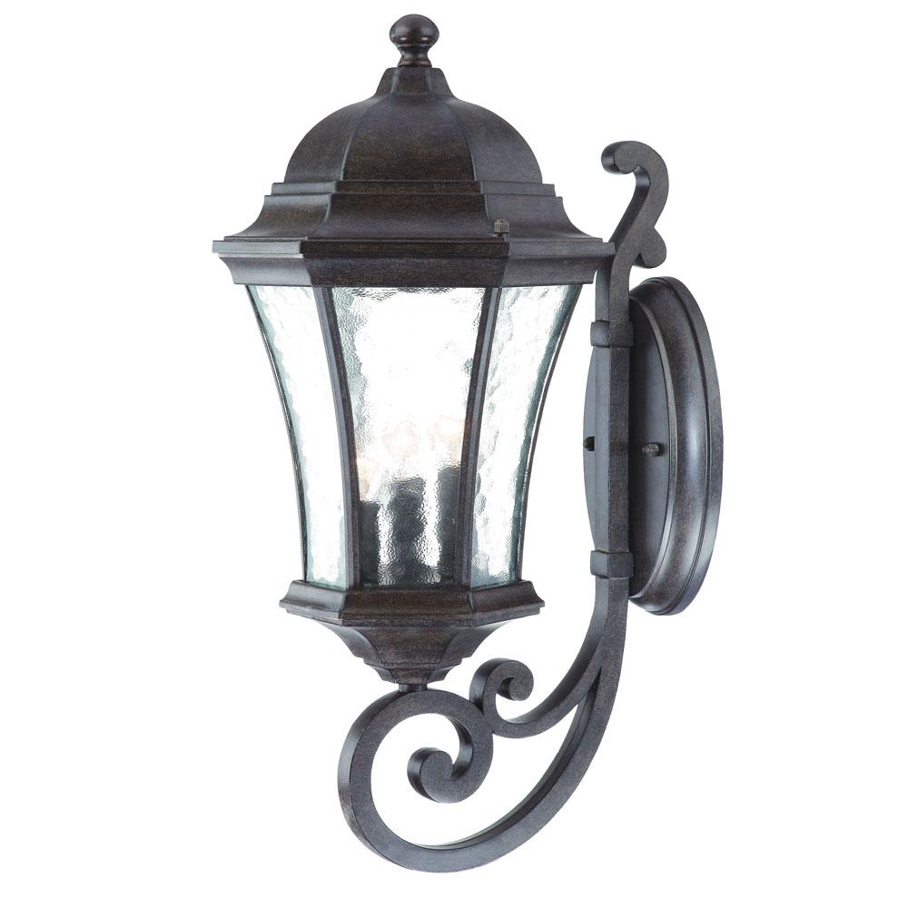 Waverly Collection Wall-Mount 3-Light Outdoor Black Coral Light Fixture