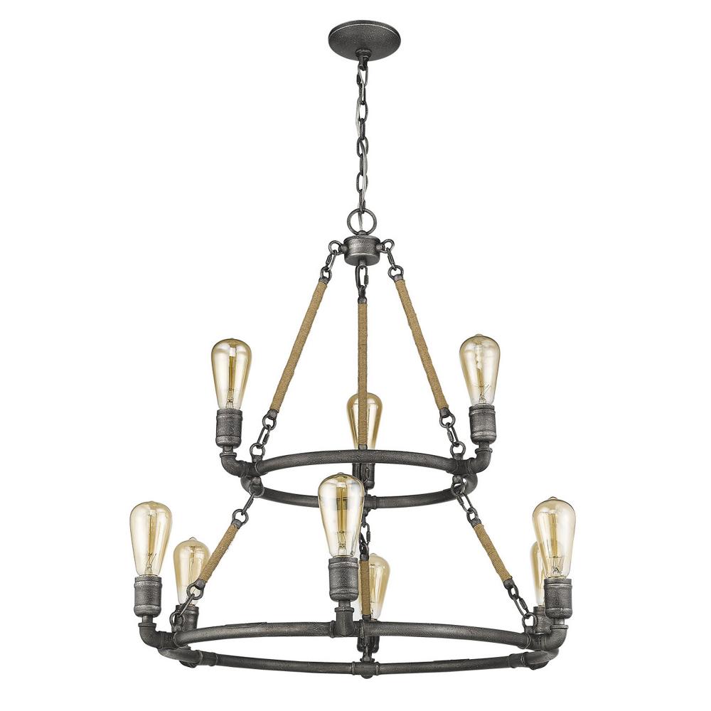 Grayson 9-Light Antique Gray Chandelier