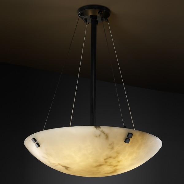 24" LED Pendant Bowl w/ Pair Square Finials