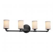 Justice Design Group FAB-8464-10-WHTE-MBLK - Bronx 4-Light Bath Bar