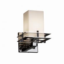 Justice Design Group FSN-8171-15-OPAL-CROM - Metropolis 1-Light Wall Sconce (2 Flat Bars)