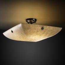 Justice Design Group CLD-9657-35-MBLK-F5 - 48" Semi-Flush Bowl w/ Concentric Squares Finials