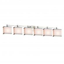 Justice Design Group FAB-8426-55-WHTE-NCKL - Tetra 6-Light Bath Bar