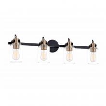 Justice Design Group FSN-8194-CLER-MBBR - Brooklyn 4-Light Bath Bar