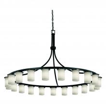 Justice Design Group FSN-8736-10-WEVE-MBLK-LED21-14700 - Dakota Downlight 21-Light 1-Tier LED Chandelier