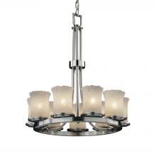 Justice Design Group GLA-8766-16-WHTW-NCKL - Dakota 9-Light Ring Chandelier