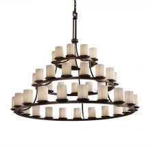 Justice Design Group POR-8714-10-PLET-DBRZ-LED45-31500 - Dakota 45-Light 3-Tier Ring LED Chandelier