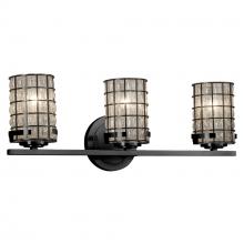 Justice Design Group WGL-8453-10-GRCB-MBLK - Atlas 3-Light Bath Bar