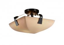 Justice Design Group PNA-9630-25-WAVE-MBLK - 14" Semi-Flush Bowl w/ Tapered Clips