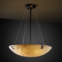 Justice Design Group PNA-9661-35-WAVE-MBLK-F4 - 18" Pendant Bowl w/ LARGE SQUARE W/ POINT FINIALS