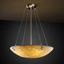 Justice Design Group PNA-9662-25-WAVE-NCKL-F4 - 24" Pendant Bowl w/ LARGE SQUARE W/ POINT FINIALS