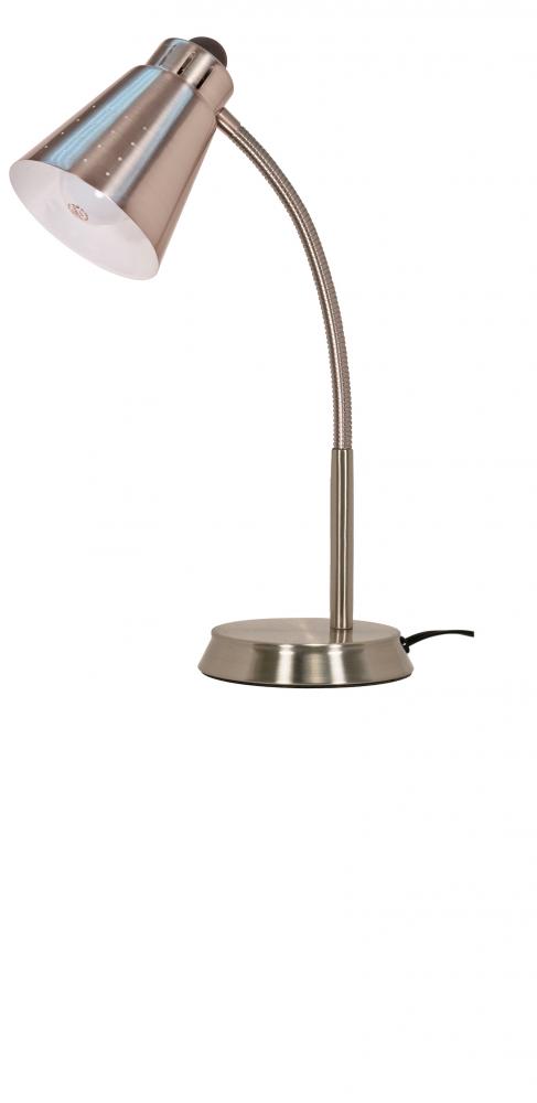 Large Gooseneck Desk Lamp - 1 Light - Brushed Nickel