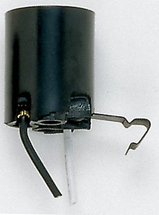 Snap-In Socket; Bracket Extends 1/2" From End Of Socket; 7" AWM B/W Leads 105C; 1-1/2"