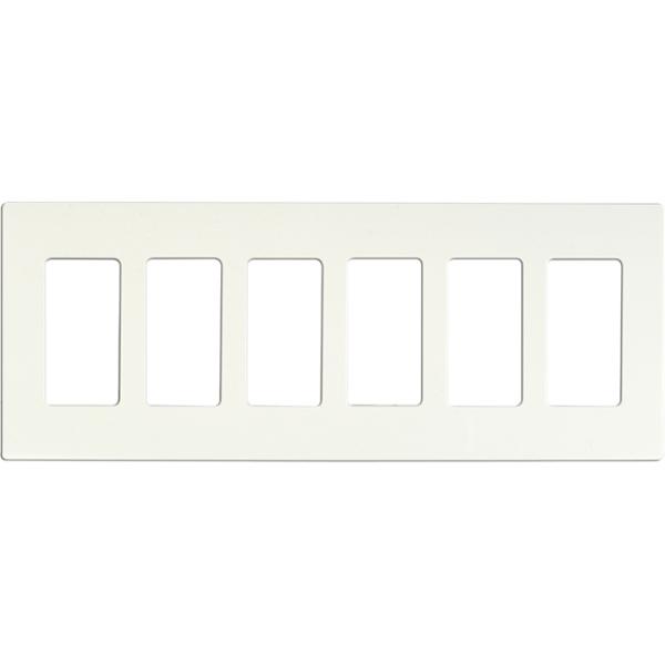 Wallplate For Dimmers And Sensors; 6-Gang; White Finish; Lutron