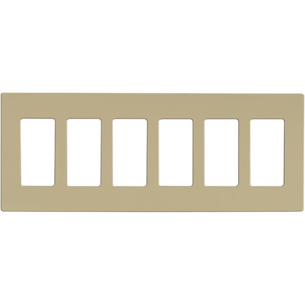 Wallplate For Dimmers And Sensors; 6-Gang; Ivory Finish; Lutron