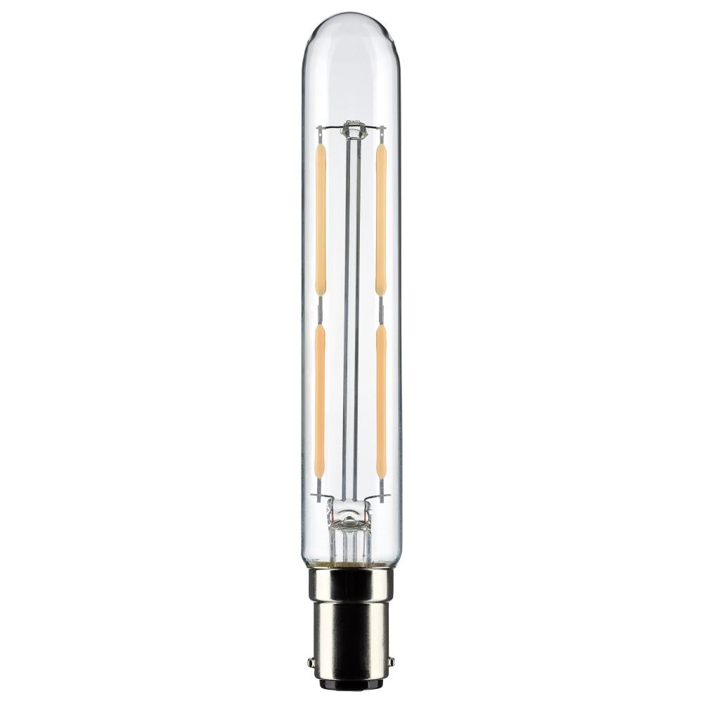 4 Watt T6.5 LED; Clear; Double Contact Bayonet Base; 4000K; 400 Lumens; 120 Volt