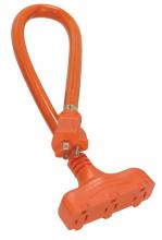 Satco Products Inc. 93/5030 - 2 Foot Orange Heavy Duty 3 Outlet Outdoor Extension Cord; 12/3 Ga. STW Orange 3 Outlet Cord;