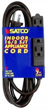 Satco Products Inc. 93/5046 - 9 Foot Extension Cord; Brown Finish; 16/3 SJT; Indoor Only; 13A-125V-1625W Rating