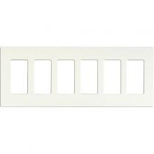 Satco Products Inc. 96/621 - Wallplate For Dimmers And Sensors; 6-Gang; White Finish; Lutron