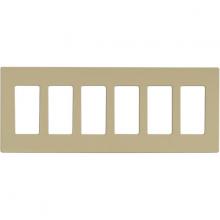 Satco Products Inc. 96/622 - Wallplate For Dimmers And Sensors; 6-Gang; Ivory Finish; Lutron