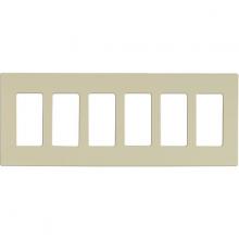 Satco Products Inc. 96/623 - Wallplate For Dimmers And Sensors; 6-Gang; Almond Finish; Lutron