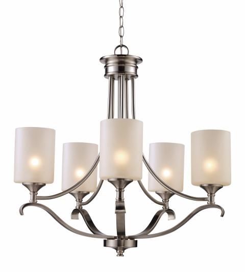 5LT CHANDELIER-CURVED ENDS-BN