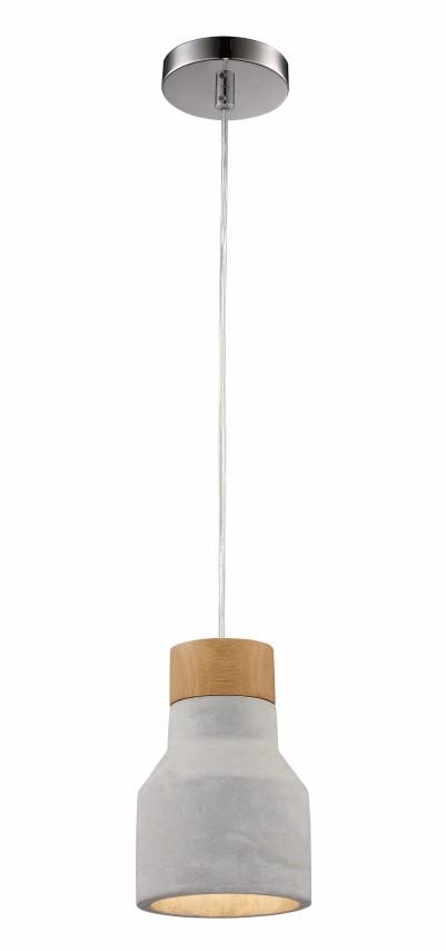 1LT PENDANT-CONCRETE + WOOD