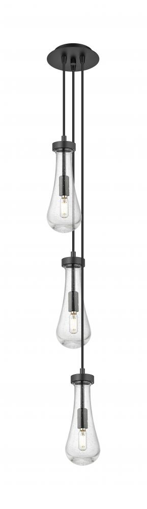 Owego - 3 Light - 7 inch - Brushed Matte Black - Multi Pendant