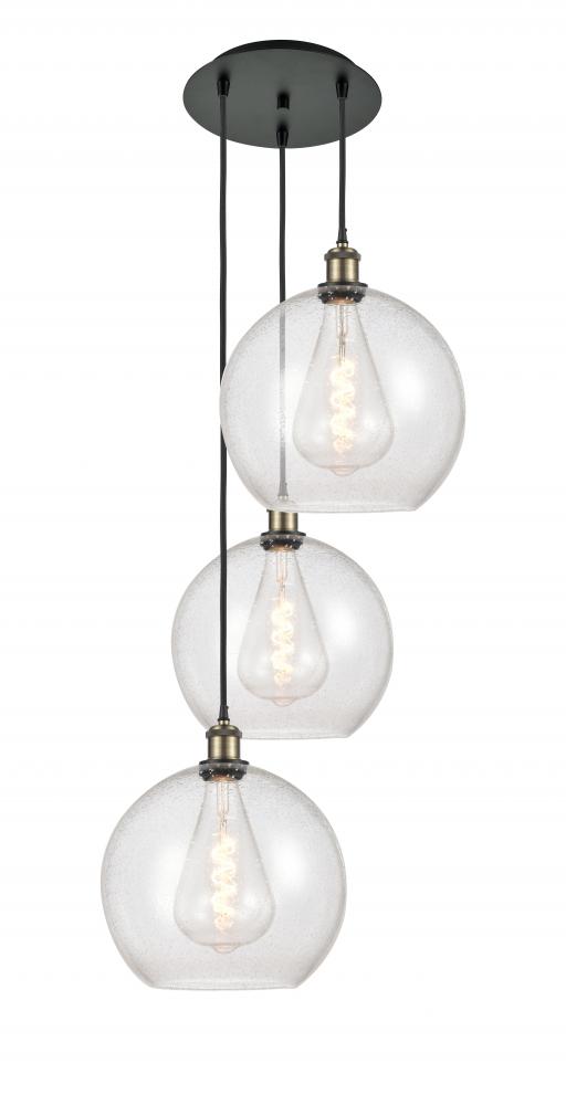 Athens - 3 Light - 18 inch - Black Antique Brass - Cord Hung - Multi Pendant