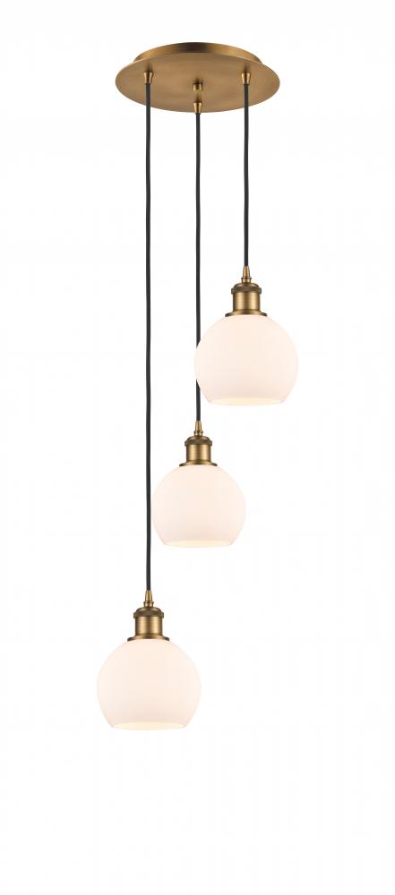 Athens - 3 Light - 12 inch - Brushed Brass - Cord Hung - Multi Pendant