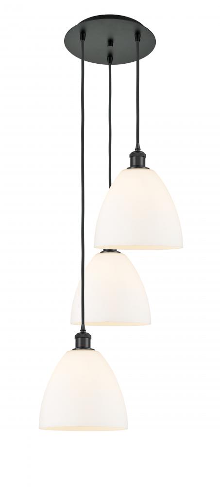 Bristol - 3 Light - 16 inch - Matte Black - Cord Hung - Multi Pendant