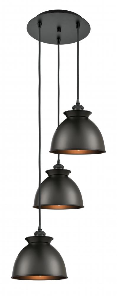 Adirondack - 3 Light - 15 inch - Matte Black - Cord hung - Multi Pendant